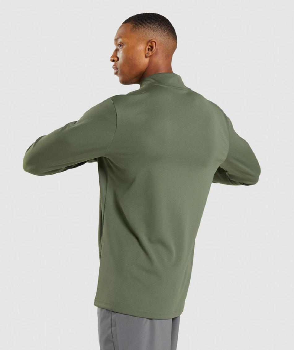 Correr Con Capucha Gymshark Arrival 1/4 Zip Pullover Hombre Verde Oliva | CO 3690SGL